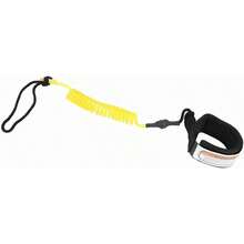 Coiled Spring Foot Rope Surf Leash For 5ft Paddleboard Board With 5mm Super Strong PU Cord, Adjustable Ankle Cuff, - Yellow - View 3