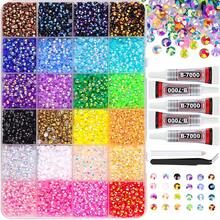 3mm 4mm 5mm 24 Colors DIY Resin Rhinestone Acrylic Boxed, Suitable For Handmade Jewelry, Shiny Mixed Color 3mm 4mm 5mm Shiny Crystal, DIY Pure Handmade Diamond Crafts. Clothing Roller, Glassware, Shoes, Fabric, Art - A - View 10