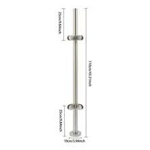 110cm 316 Stainless Steel Railing Post Brushed Finish Floor Mount Glass Balustrade Pole With Complete Installation Accessories For Balcony Stair Pool Guardrail - Silver - View 2