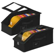 OrdoVault 12-Slot Top PVC Baseball Cap Storage Box, Hat Organizer, Closet Accessory, Foldable, With Label Slots, Suitable For Home Storage, Closet Organization, Organizing Baseball Caps, Duck Caps, Clothes, Etc., Ideal Holiday Gift - View 1