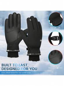 Winter Warm Touchscreen Gloves, Windproof Anti-Slip Black Gloves, Unisex, Suitable For Cold Weather Cycling, Skiing, Running, Driving - Ski Gloves - View 5