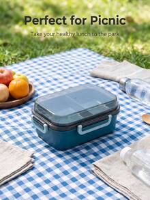 Caja bento portátil de doble capa, resistente al calor y a prueba de fugas, disponible en múltiples colores, adecuada para estudiantes, camping, trabajadores de oficina, aplicable para uso en el hogar, oficina y al aire libre. - Multicolor - Ver 10