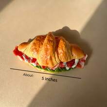 2pcs Set, 1pc Realistic Sandwich Bread, European Style Soda Bacon Croissant Bread, Food Toy, Window Display Model Decoration, Photography Stage Prop - Bacon Croissant - View 14