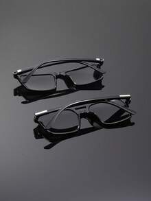 2 Pairs Men's Fashion Frame Glasses, Perfect Combination Of Minimalist Design And Exquisite Craftsmanship, Suitable For Business Meetings, Daily Commute, Leisure Vacation, Fits All Face Shapes. - Multicolor - View 3