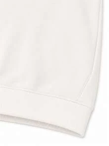 Women's White Basic Pullover Hooded Sweatshirt, Ribbed Cuffs, Long Sleeve, Mountain Forest Path Wander Daily Top - White - View 5