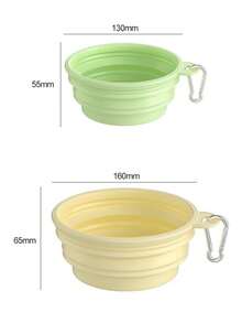 Bol d'alimentation et d'eau pliable en silicone pour animaux de compagnie avec clip mousqueton, bol de voyage portable et pliable pour chiens et chats, bol léger et étanche pour nourriture et eau pour animaux de compagnie pour la marche en plein air, la randonnée et le transport, répond aux besoins quotidiens d'alimentation en plein air - Multicolore - Voir 4