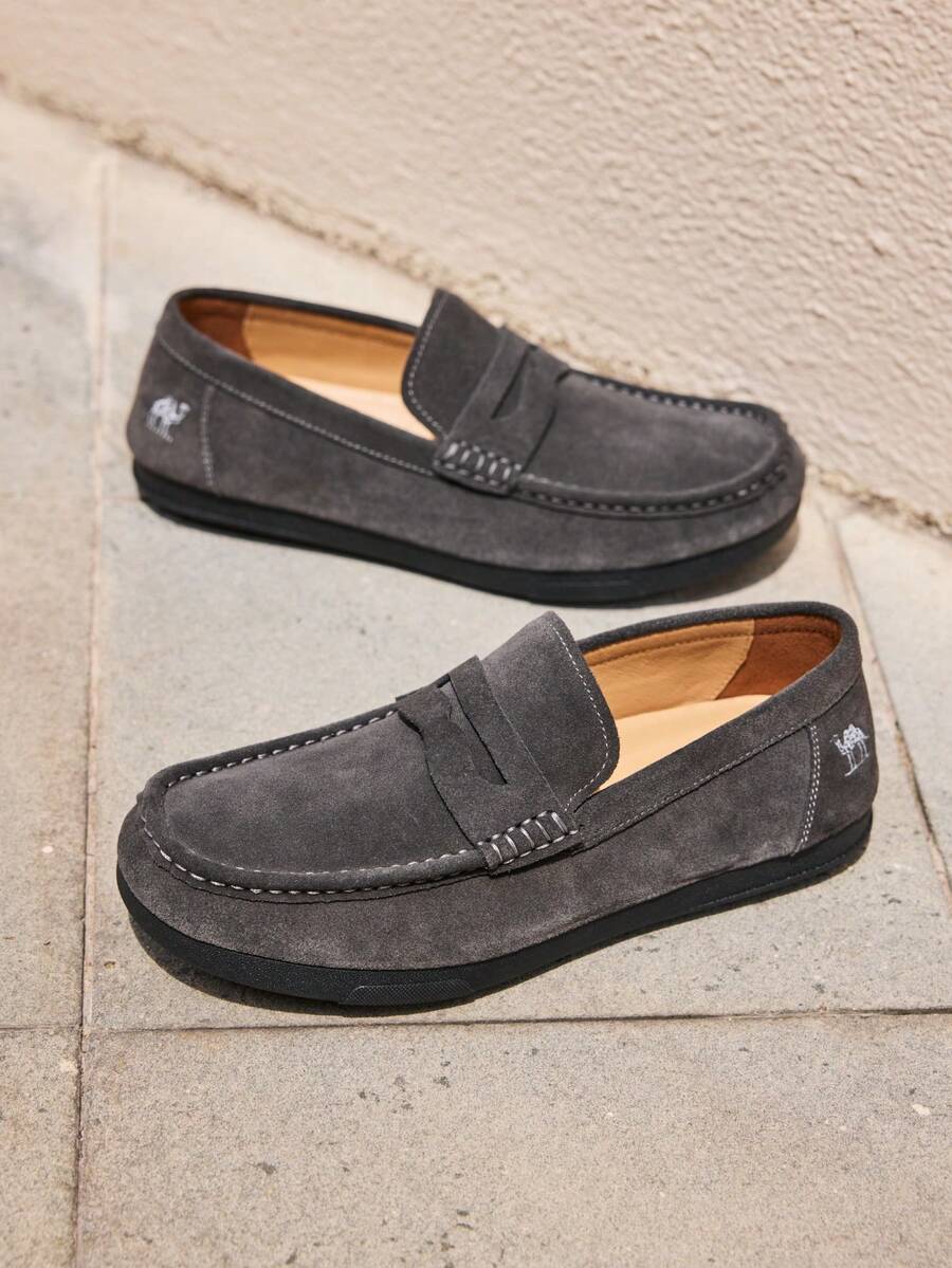 CAMEL CROWN Men's Business Casual Leather Shoes, Soft-Soled, Non-Slip, Comfortable, Breathable, And Suitable For Formal Wear. - Ash - View 1