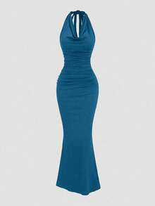 Women Long Dresses - 藍色 - 查看 1