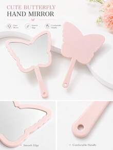 1-Pc Butterfly Shaped Compact Mirror, Handheld Butterfly Design Makeup Mirror, High Definition Portable Mirror, Makeup Tools Accessories, Suitable For Bedroom, Vanity, Costume Party, Halloween, Christmas, Travel Essentials, Photo Props, Back To School Must-Haves, Cheap Things - Multicolor - View 3