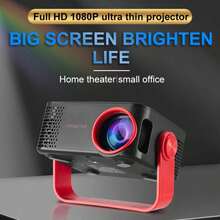 M60 Mini Projector, Supports 1080P Resolution, 2.4G WiFi, Equipped With USB And Type-C Interface, Portable Home Projector, Projection Size 20 To 100 Inches - Black and Red - View 11
