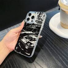 1件裝賽車圖案黑銀配色手機殼，適用於 Apple 手機 - 彩色 - 查看 2