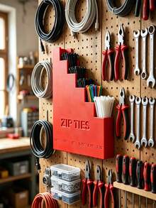 1pc Wall-Mounted Heavy-Duty Cable Tie Storage Rack, Multi-Layer Durable Hanging Organizer For Garage, Workshop, Home Tool Organization, Wall Storage Solution For Hardware Accessories - Multicolor - View 4