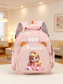 Kids Accessories Mini Back To School Personalized Bear Backpack Cute Cartoon Princess Cat Unicorn Bow Print Nylon Adjustable Strap Birthday Gift Daily - Multicolor - View 12