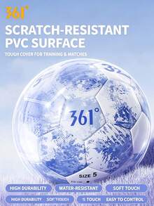 361degree 4Pcs Size 5 Adult Competition PU Training Football, Comes With Pump, Ball Needle And Ball Net, World Cup Standard Football, High Elasticity, Wear-Resistant, Easy To Kick, Anti-Slip, Anti-Burst, Professional Competition And Training Ball For Adults And Teenagers - Multicolor - View 3