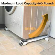 2 Adjustable Washing Machine Mobile Bases - Furniture Dolly With Locking Wheels, Also Suitable For Refrigerator And Other Appliances | Convenient Mobile Trolley For Moving Home Appliances, Stainless Steel Bracket - Adjustable, Shock-Absorbing, Suitable For Washing Machines, Refrigerators And Laundry Equipment, Rust-Proof, Suitable For Graduation Gifts, Bachelor Party Gifts, Bridesmaid Gifts, Father's Day Gifts, Halloween Decorations - Multicolor - View 5