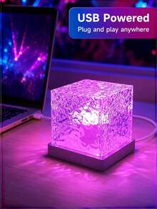 1pc Round Projection Lamp, Night Light, LED Light With Rotating Water Wave Dynamic Effect, USB Powered, 7 Color And 16 Color Options, 16 Color With Remote Control, Night Light, Suitable For Room, Living Room, Bedroom Decoration, Room Decor - Multicolor - View 11