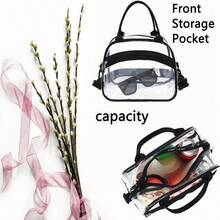 1pc Transparent Crossbody Lunch Bag, PVC Material, Durable And Wear-Resistant, Fashionable And Portable Lunch Box Bag, Large Capacity, Suitable For Office Workers And Students, Multi-Functional Travel Storage Bag, All Season Use, Not For Food Contact - Multicolor - View 8