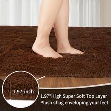 EDIMENS Runner Rug Hallway 300cm Long, Non Slip Runner For Hallway Black, Washable Bathroom Runner Rug For Kitchen, Fluffy Area Rugs For Hallway, Living Room, Bedroom, Bathroom, Bedside Rug - Coffee Brown - View 6