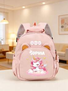 Kids Accessories Mini Back To School Personalized Bear Backpack Cute Cartoon Princess Cat Unicorn Bow Print Nylon Adjustable Strap Birthday Gift Daily - Multicolor - View 13