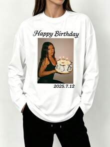 Custom Women's Long Sleeve T-Shirt, Long Sleeve Top For Outdoor Activities And Sports - White - View 2
