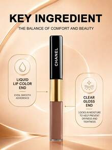 Chanel LE ROUGE DUO Lip Gloss Tahan Lama -154 Rich Caramel -4.5ml-0.15FL.OZ. -3.5ml-0.11FL.OZ. - Warna -154 INTENSE CARAMEL -4.5ml-0.15FL.OZ. -3.5ml-0.11FL.OZ. - View 5