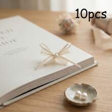 Bộ 3 nơ lưới hai lớp đính ngọc trai thủ công, phụ kiện quần áo DIY ngọt ngào cho bé gái, ruy băng trang trí cổ tay áo và cổ tay dễ thương cho thời trang trẻ - Xem 15