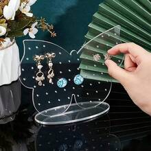Acrylic Transparent Jewelry Storage Box Desktop Earring And Necklace Holder Suitable For Earring Storage - Multicolor - View 7