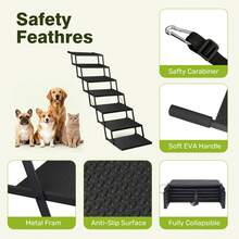 Dog Stairs For Car, Dog Steps For Car With Upgraded Load-Bearing Capacity, Foldable Pet Stairs For Large Dogs, Pet Steps - Black-7 Steps - View 9