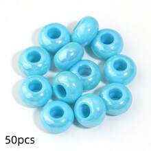 50Pcs Acrylic Colorful Abacus Beads Large Hole Wheel Beads Suitable For DIY Bracelets Keychains Necklaces Stationery Pens Holiday Decorations Abacus Beads Tassel Dreamcatcher Making Hanging Rope Beads - Multicolor - View 12
