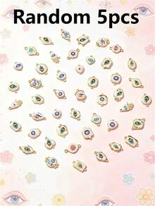5/10/15/20/30/50pcs Random Multicolor Gothic/Punk Metal Love & Devil's Eye Pendant, Suitable For DIY Necklace, Bracelet, Earring, Keychain, Phone Chain, Couples's Gift, Jewelry Making - Multicolor - View 24