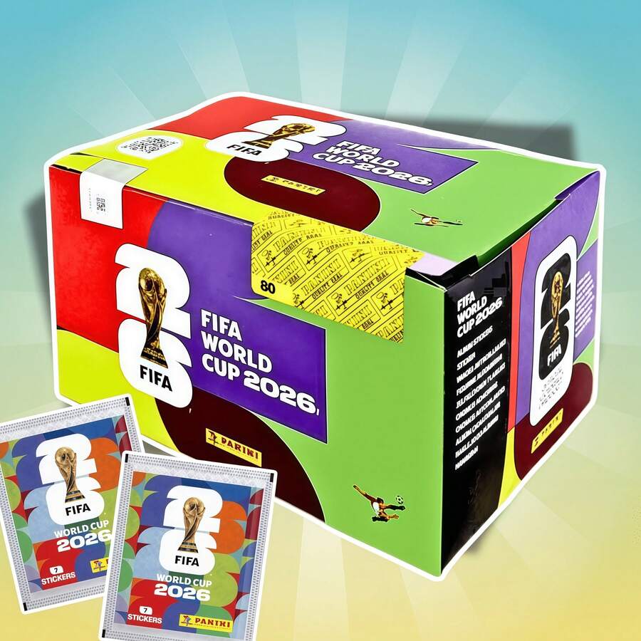 FIFA 2026 World Cup Sticker Collection Box, Football Collection Sticker Pack, 7 Stickers Per Pack, Sports Trading Card Album Supplies, Hobby Collectibles, Gift For Football Fans, Teenagers And Sports Enthusiasts, Fun Collection, Ball Collection Grade Stickers, Player Sticker Collection Set, Sports Collection Gift Specially Designed For Fans - Multicolor - View 1