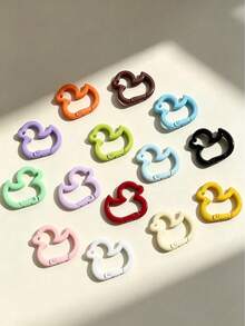 10/20/50/100 piezas Llaveros con forma de pato de colores, distribución de colores aleatoria, adecuados para manualidades, anillos de llaves y decoración de llaveros - Llavero de pato - Ver 8