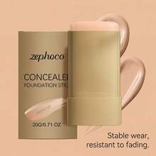 zephoco Funda de corrector natural para el color, modifica los poros y las líneas finas, cubre fácilmente las imperfecciones cutáneas, ligera y hidratante, iluminante, mate, duradera, impermeable y resistente al sudor - Carne - Ver 6