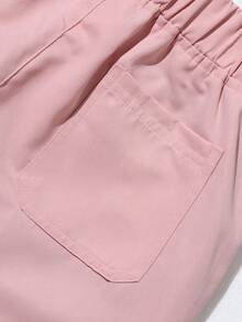 Boys & Teenagers 1pc Simple Loose Outdoor Sports Workout Solid Color Height-Enhancing Long Leg Straight Leg Pants Spring Autumn Winter Back To School - Pink - View 9