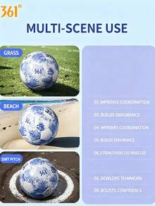 361degree 4Pcs Size 5 Adult Competition PU Training Football, Comes With Pump, Ball Needle And Ball Net, World Cup Standard Football, High Elasticity, Wear-Resistant, Easy To Kick, Anti-Slip, Anti-Burst, Professional Competition And Training Ball For Adults And Teenagers - Multicolor - View 5