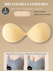 1-2pcs Breathable Round Cup Bra, Wireless Thick Padded Cups, Lift Up Bust, Seamless Invisible Design, Suitable For Wedding Dress, Formal Occasions And Tank Top Matching - Multicolor - View 23