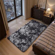 EDIMENS Long Hallway Runner Rug 80x300, High Pile Bathroom Rug Non-Slip, Fluffy Washable Kitchen Rug Bath Mat, Rugs For Bedroom Bed Runner Hallway Living Room - 紮染深灰 - 查看 2