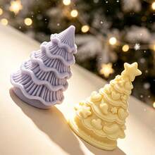 2026 New Christmas Tree Silicone Mold, Christmas Scented Candle Resin Mold, Home Decor Plaster Ornament - S324-2 Heart and Star Christmas Tree Mold - View 1