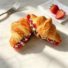 2pcs Set, 1pc Realistic Sandwich Bread, European Style Soda Bacon Croissant Bread, Food Toy, Window Display Model Decoration, Photography Stage Prop - Bacon Croissant - View 3