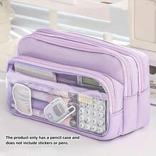 1pc Multifunctional Large Capacity Stationery Bag Creative Pencil Case Pen Pencil Marker Storage Bag Pencil Box Marker Box Pen Box Makeup Bag Portable Cosmetic Storage Bag - Multicolor - View 10