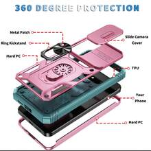 Compatible With Samsung A54 Military-Style Sliding Window Car Magnetic Phone Case S26Ultra Shockproof Protective Cover - Pinkish Green - View 2