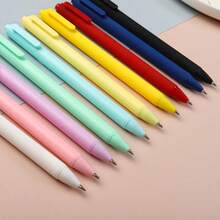 8PCS Creative Macaron Color Clickable Pens - Random Colors - Student Matte Spray Ballpoint Pens - Smooth Writing - Suitable As Student Daily Writing Back To School Stationery - A - View 5