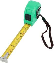 Cintaétrica de acero de/5m con doble escala (pulgadas yétrica), cintaétrica retráctil con bloqueo automático, equipada con carcasa de ABS a prueba de golpes y cordón anticaída, adecuada para profesionales del bricolaje, verde: herramientas y suministros para decoración del hogar. - 5 metros - Ver 4