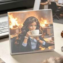 1pc Funny And Pretty Face Doll Sticky Note Pad, Fashionable Square Design, Suitable As A Gift For Colleagues, Humorous Office Desk Decor, Workplace Memo Pad, Aesthetic Stationery For Back To School Season - Multicolor - View 12