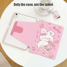 White Rabbit, Strawberry, Milk Tea Pattern Painted Effect Tablet Protective Case, Built-In Pen Slot, With Stand, Suitable For Honor 8/9/10/X8/X8A/X9/X8Pro/X9Pro And Other Models/ MatePad Se 11 Inch/MatePad 11 Inch/11.5 Inch, MatePad Pro Apple 10th/11th Generation 2025 (A16), Galaxy Tab A7/A9 And Other Popular Models - Multicolor - View 9