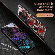 [Envío 24h desde DE/FR/ES]Funda de teléfono Apple 11-17 21-26 Ultra: Anime Graffiti compatible con Honor 200 Pro, funda de vidrio - 1 pieza de imagen a color - Ver 4
