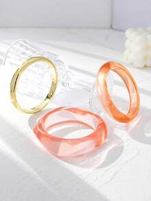3pcs/Set Women's Personalized Fashion Exaggerated Wide Bangle Bracelet Set Suitable For Daily Wear (Electroplated Random) - Multicolor - View 5