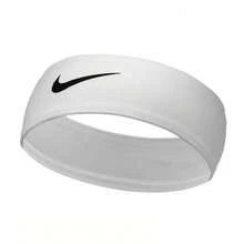 Nike 運動髮帶 封閉式髮帶 快乾吸汗 健身籃球網球 白色 - 非開放 白色 速乾材質 - 查看 1