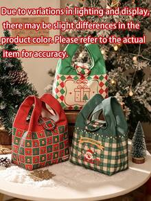 1 Buah Tas Tangan Berbentuk Persegi dari Bahan Kanvas dengan Gaya Meriah dan Inspirasi, Dilengkapi Kancing Jepret dan Motif Selamat Natal. Tas Tote Organizer Penyimpanan Serbaguna untuk Musim Liburan Musim Dingin, Pesta Natal, dan Perjalanan Sehari-hari. Dekorasi Rumah Natal - Berbagai gaya - View 9