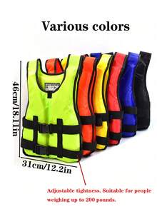 1 buah Jaket Pelampung Dewasa, Daya Apung Tinggi, Tali Bahu yang Dapat Diatur, Bernapas & Cepat Kering, Lapisan Luar Neoprene, Isian Busa EPE, Tebal Anti Benturan, Cocok Untuk Berenang, Menyelam, Jet Ski, Memancing - Hitam - View 3